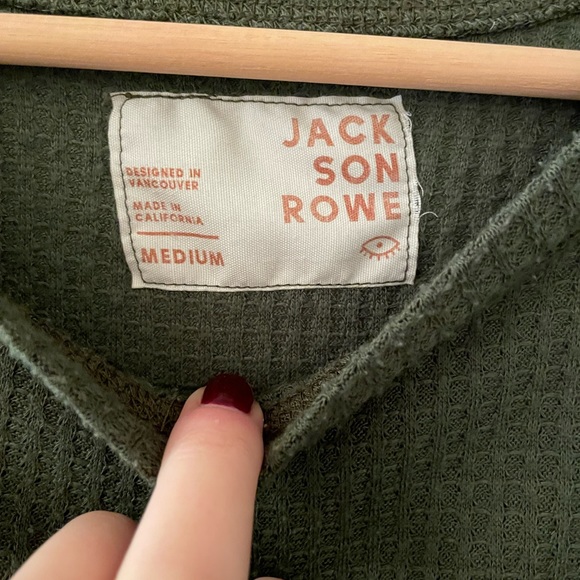 Jackson Rowe Olive Green Waffle Top - Picture 3 of 5